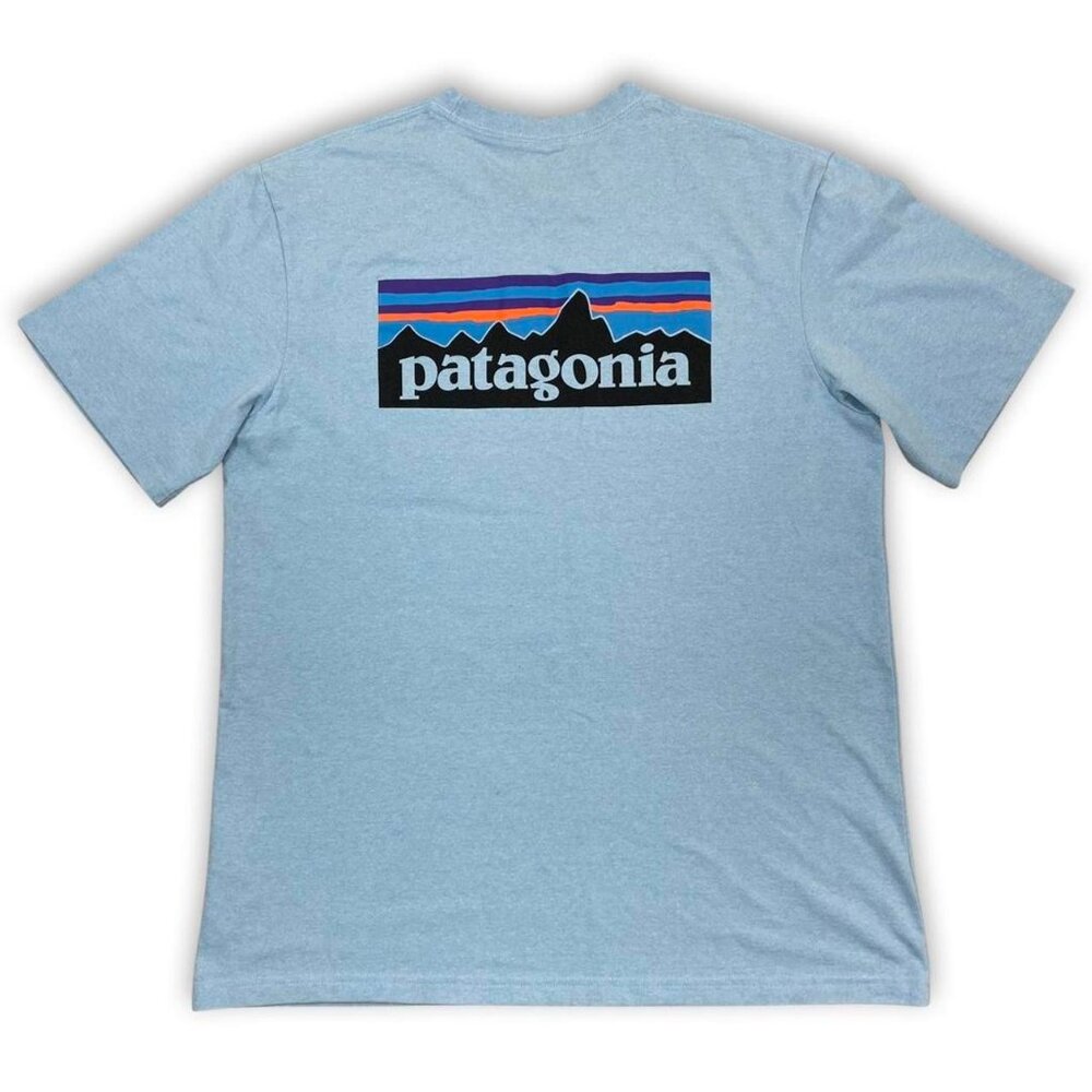 Patagonia P-6 Logo Responsibili-Tee – Break Up Blue, Size Small